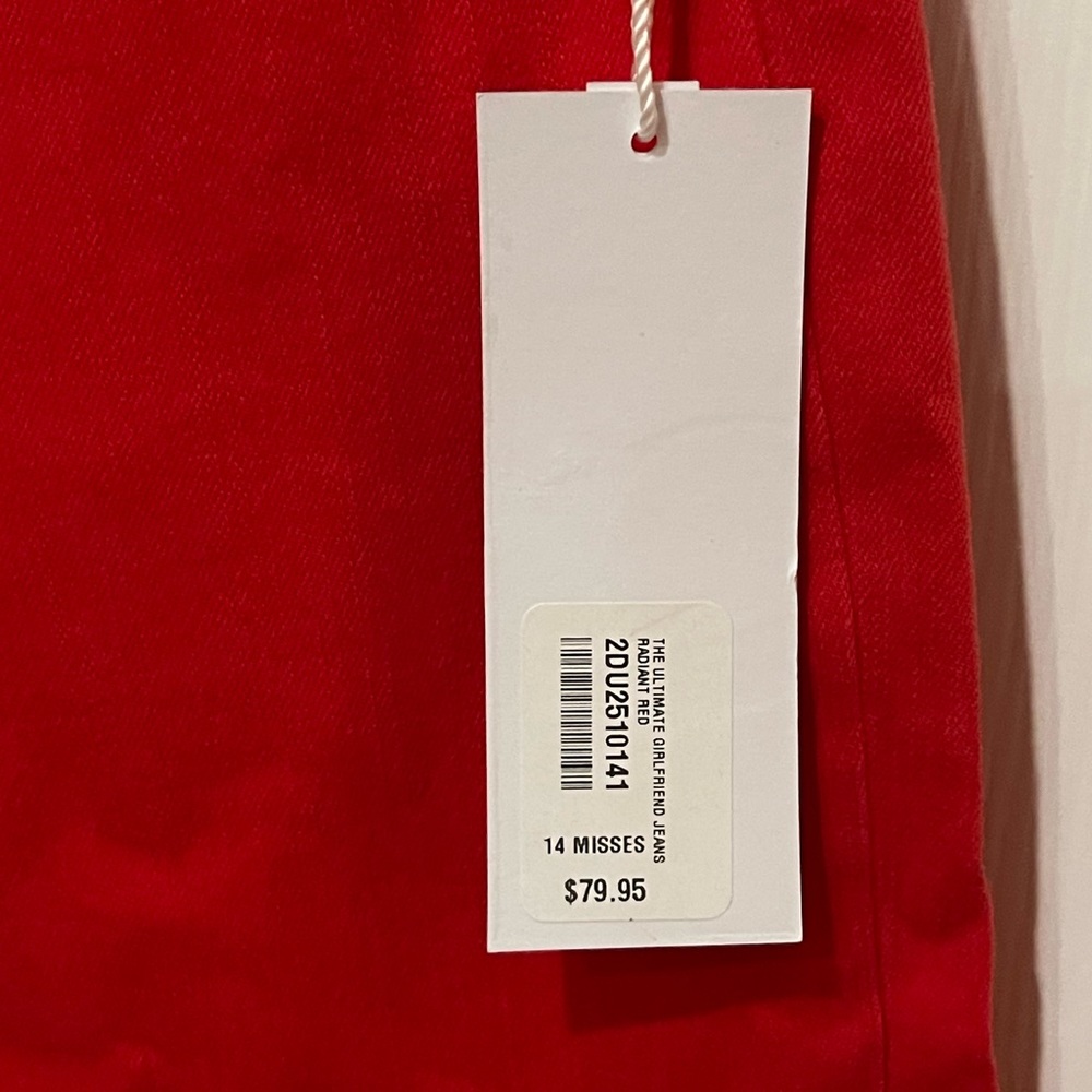 RED JEANS, 5 POCKET, STRAIGHT, THE ULTIMATE JEANS by SOFT SURROUNDINGS. Size 14. - Picture 10 of 11